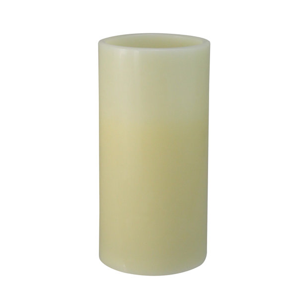 Northlight 8" Ivory Battery Operated Flameless LED Flickering Wax Christmas Pillar Candle Wayfair